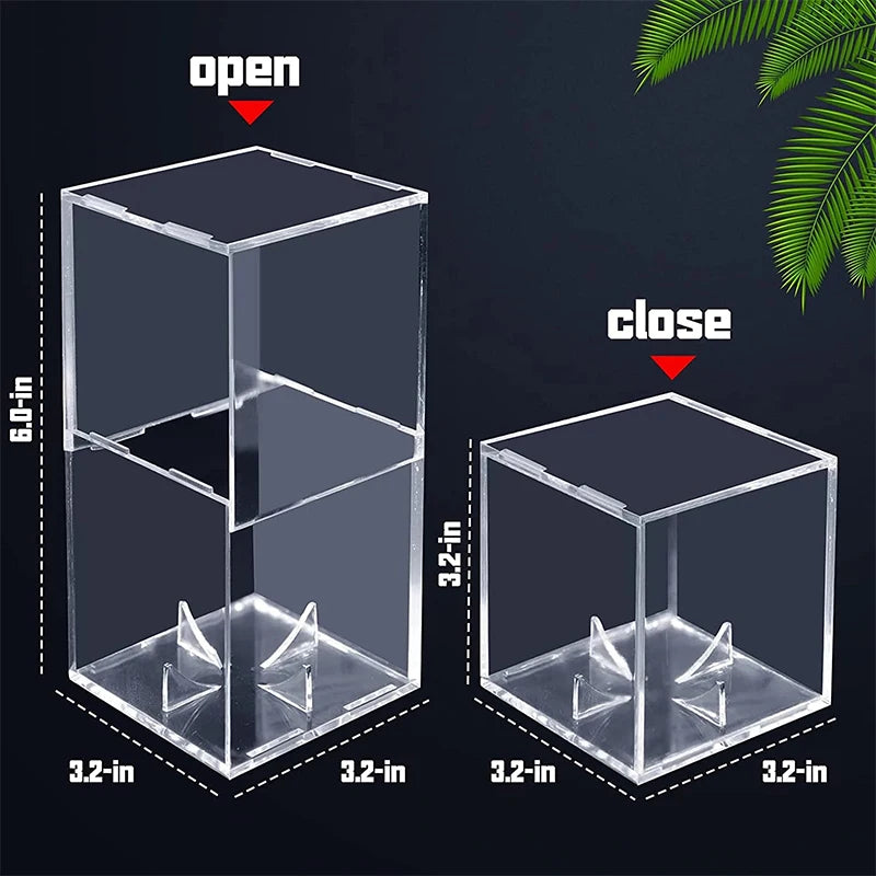 Acrylic Baseball Box Display Golf Tennis Ball Transparent Case for Souvenir Storage Box Holder UV Protection Dust 8x8x8cm 1pc
