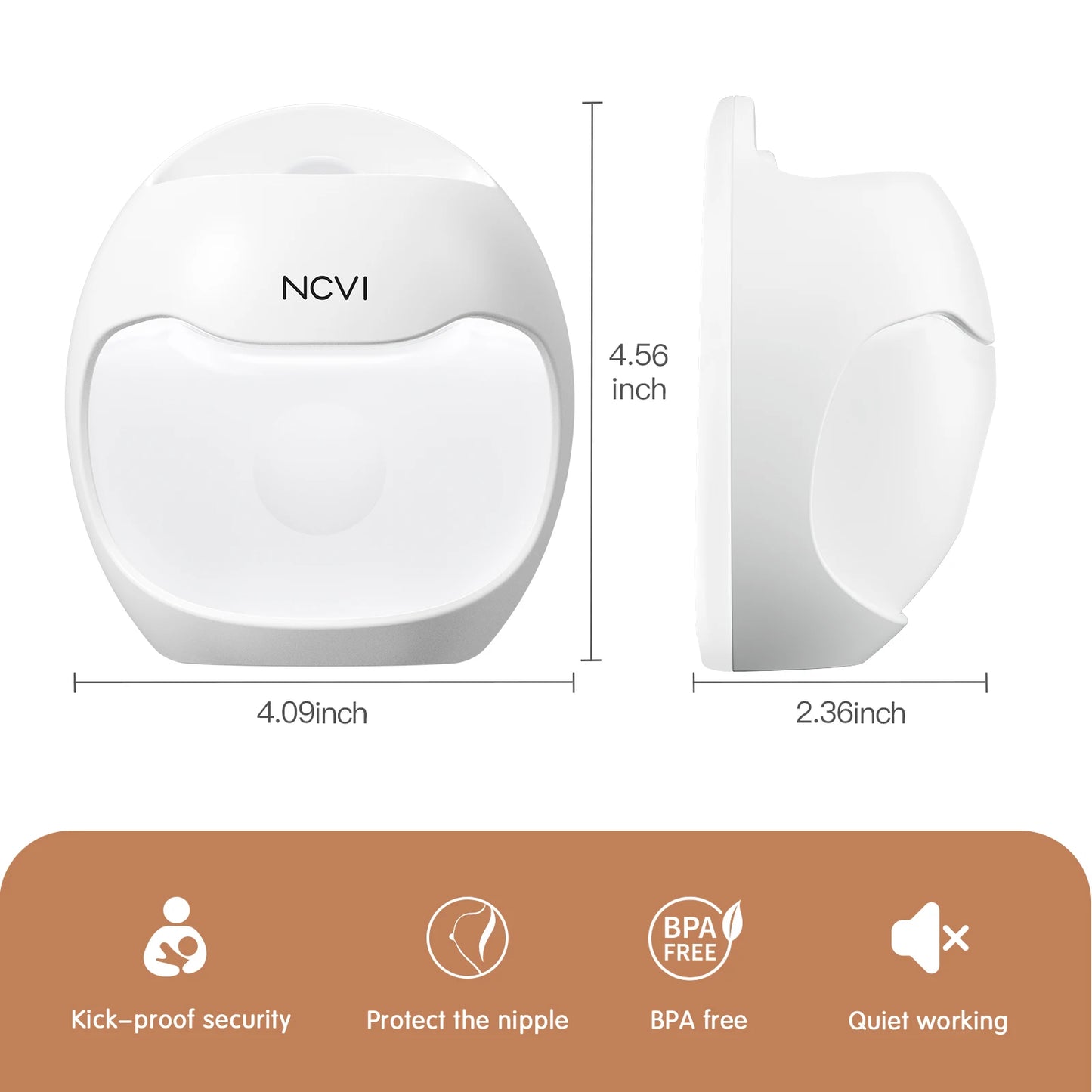 NCVI Manual Wearable Breast Pump | Breastmilk Collector, Hands-Free & Portable, Natural Expression, Breast Feeding Essentials |