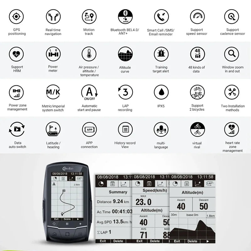 MEILAN M1 Finder GPS Bike Computer Outdoor Cycling Wireless Tracker Odometer Road MTB Bicycle Navigation Bicycle Speedometer