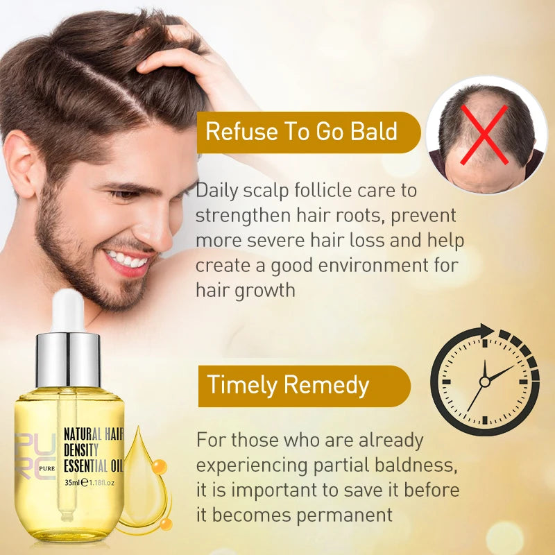 Hair Growth Products Men Women Ginger Fast Regrowth Oil Anti Hair Loss Scalp Treatment Serum Thicken Grow Hair Care Oil PURC
