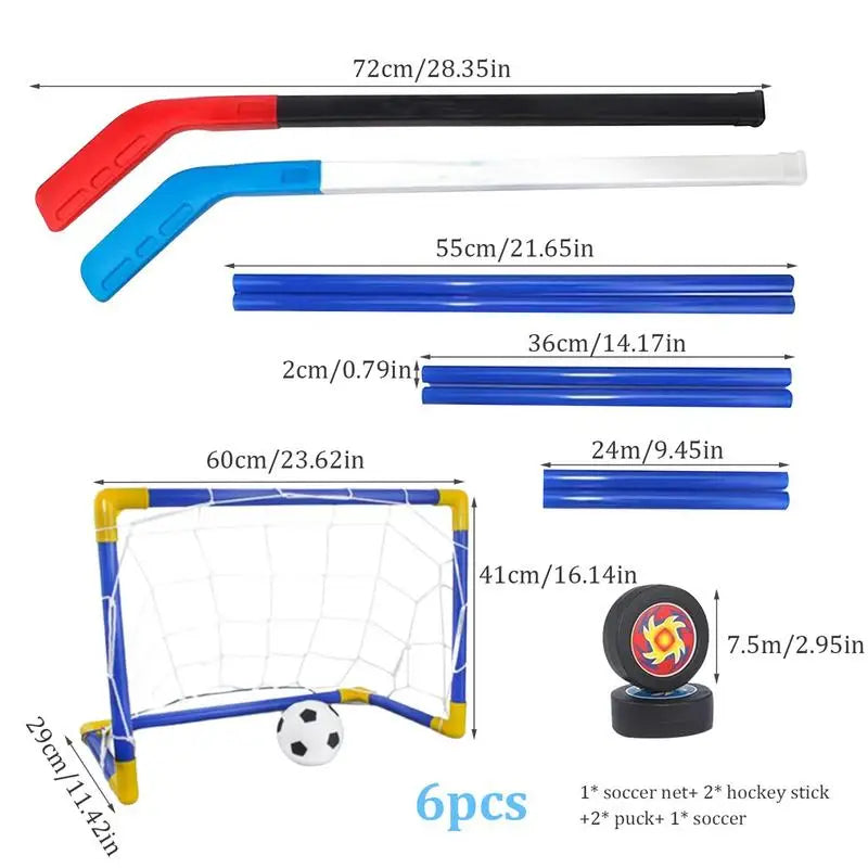 Hover Soccer Hockey Balls 2 In 1 Hockey Football Hockey Ball Pump Mini Soccer Goal Set Mini Soccer Set For Kids Gift Outdoor
