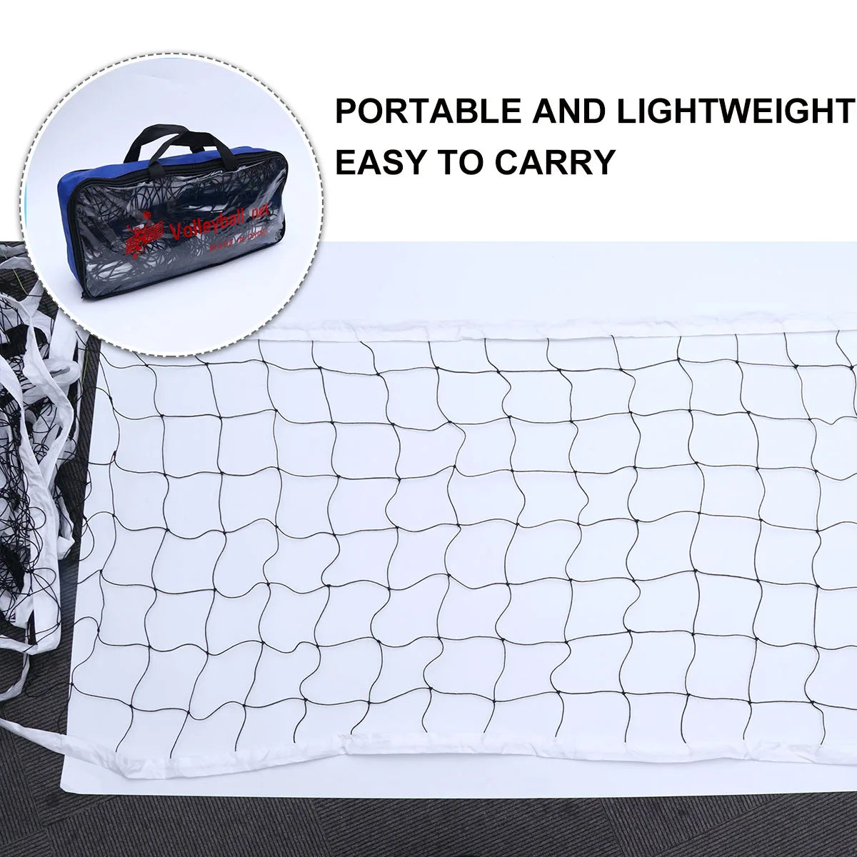 1 Beach Volleyball Net Backyard Training Beach Volleyball Mesh For Court Replacement Soccer Net With Bag 950x100cm Random Color