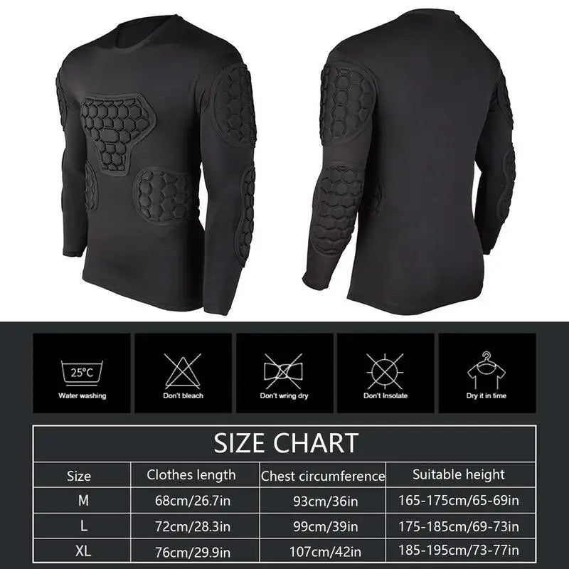 New Arrival Men's Rugby Soccer Goalkeeper Jerseys Padded Football Training Clothing Sponge Goal Keeper Protective Shirts Elbow