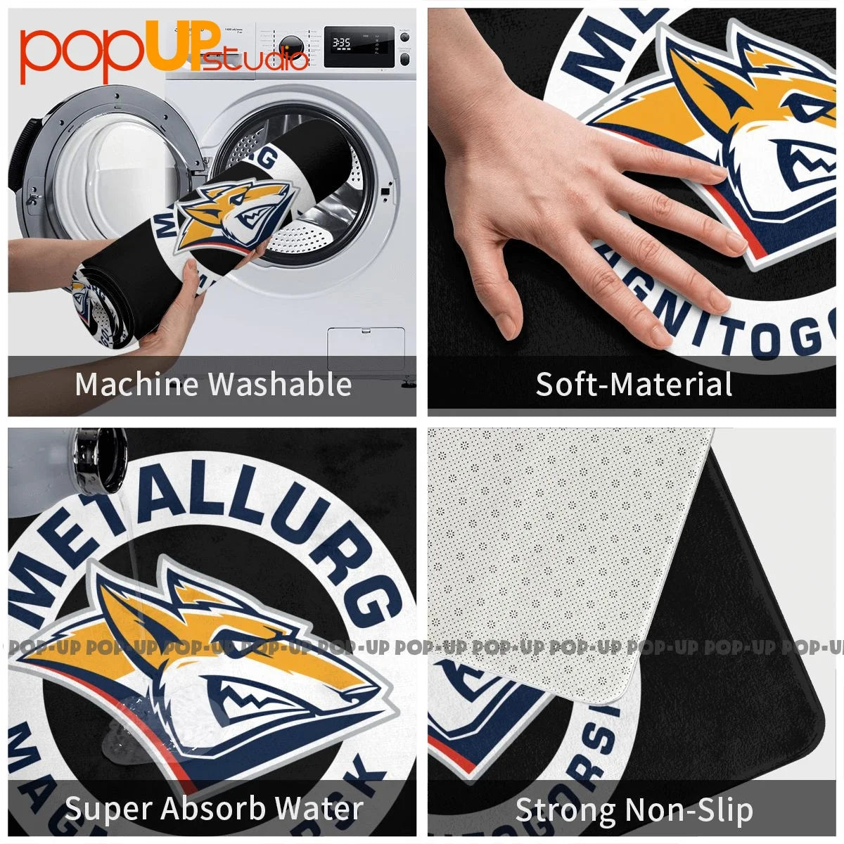 Metallurg Magnitogorsk Khl Russian Professional Hockey Mat Rug Carpet Fluffy Velvet Rug