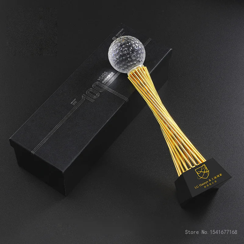 Customized Metal Trophy, High-transparent Crystal Ball, Can Choose Basketball, Football, Volleyball, Earth Sports Trophy