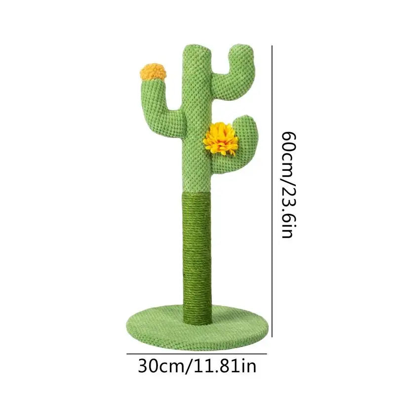 Cactus Cat Scratcher Tree Vertical Cactus Cat Tree Interactive Kitten Scratcher Featuring 3 Scratching Poles for Adult Kittens