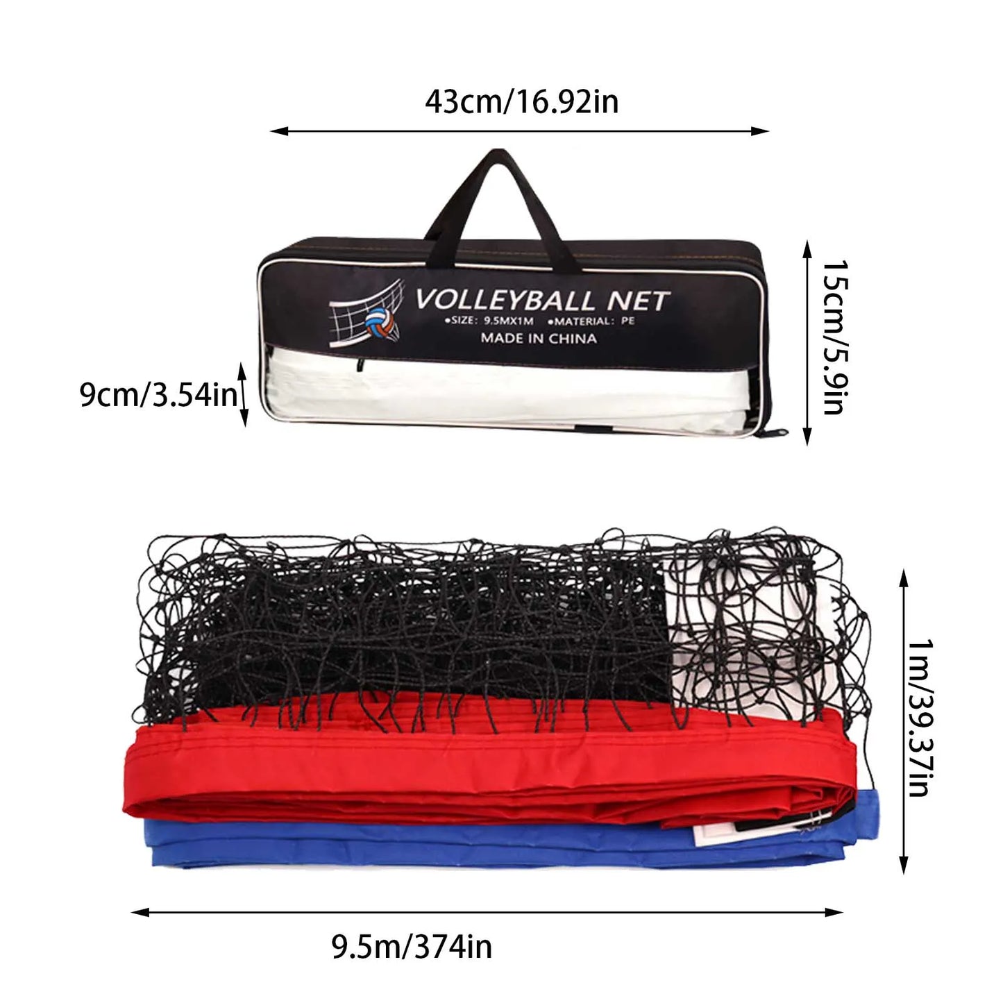 Outdoor Beach Volleyball Net 31x3FT Professional Volleyball Net Heavy Duty Portable Volleyball Net For Backyard Pool Beach
