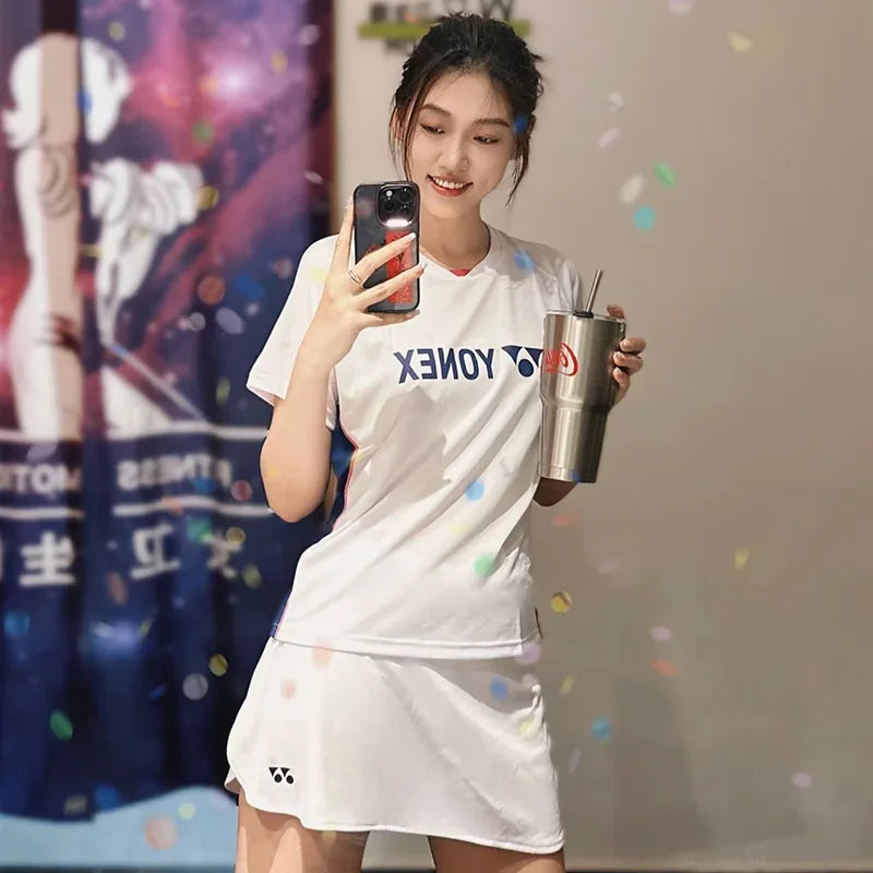 2024 YONEX New Badminton Skirt Tennis Skirt 220073BCR Anti-exposure Breathable Quick-drying Slim Style Fitness Sports Skirt