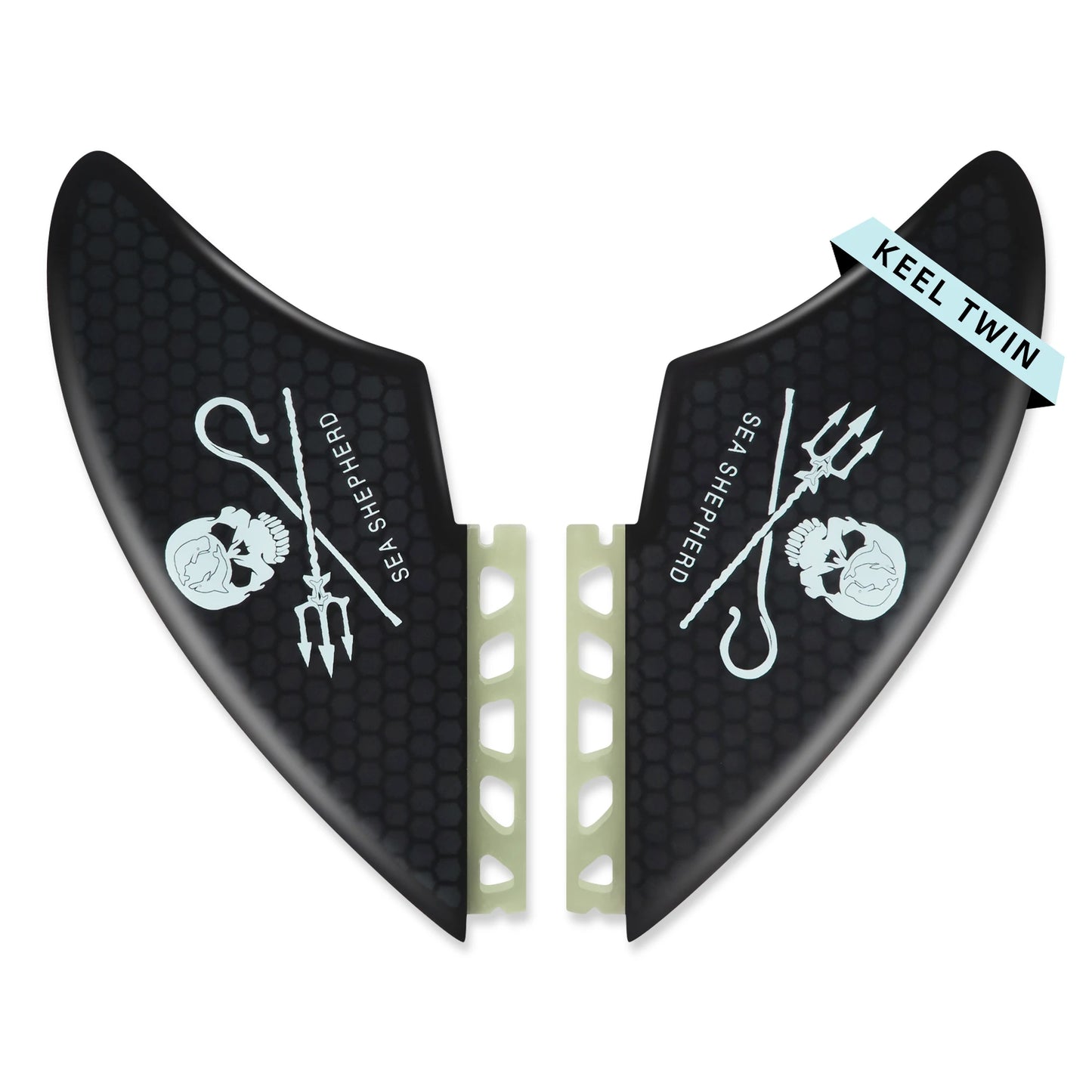 Twin Keel Single&Twin Tab Surfing Fins-Keel Twin Fins Set Honeycomb Fiberglass with Fin Screws and Fin Key