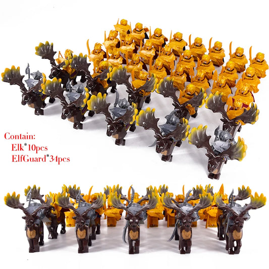 8pcs/lot The Elves Soldier Orcs Army Figures LOTR Armor Guard Warrior Archer Medieval Knights  Building Blocks Bricks toys gifts