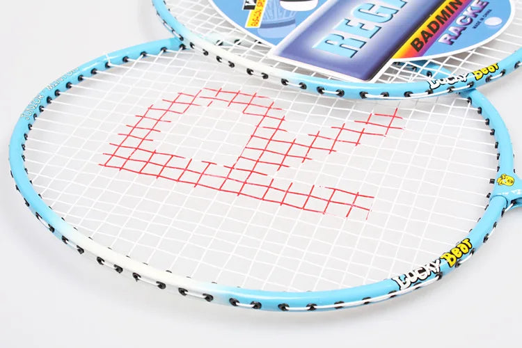 6500 2pcs ferroalloy new cartoon children's badminton racket special training wire material fiber yarn use flexibly