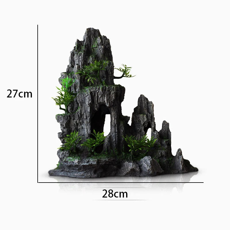 Large Aquarium Decorations Family Small Fish Tank Plant Decoration Simulation Rockery Ornaments Fish Farming Accessories