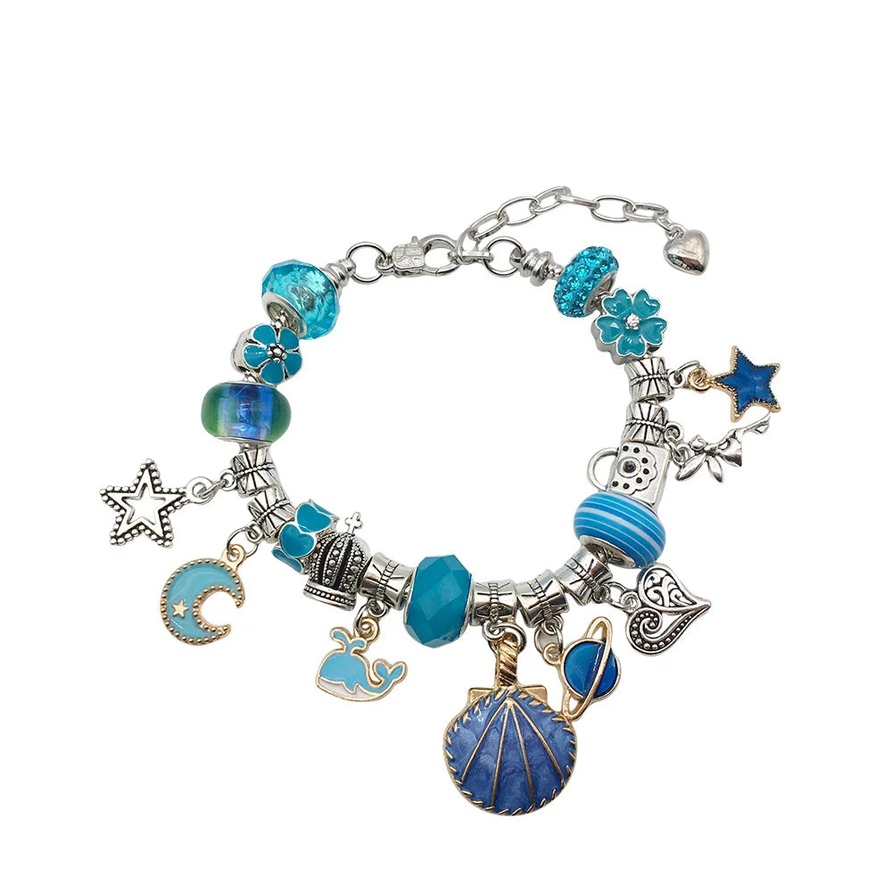 DUOYING DIY Bracelet Making Kit Personlized Crystal Beads Pendant Beginner Kids Jewelry Making Kit For Girl's  Christmas Gift