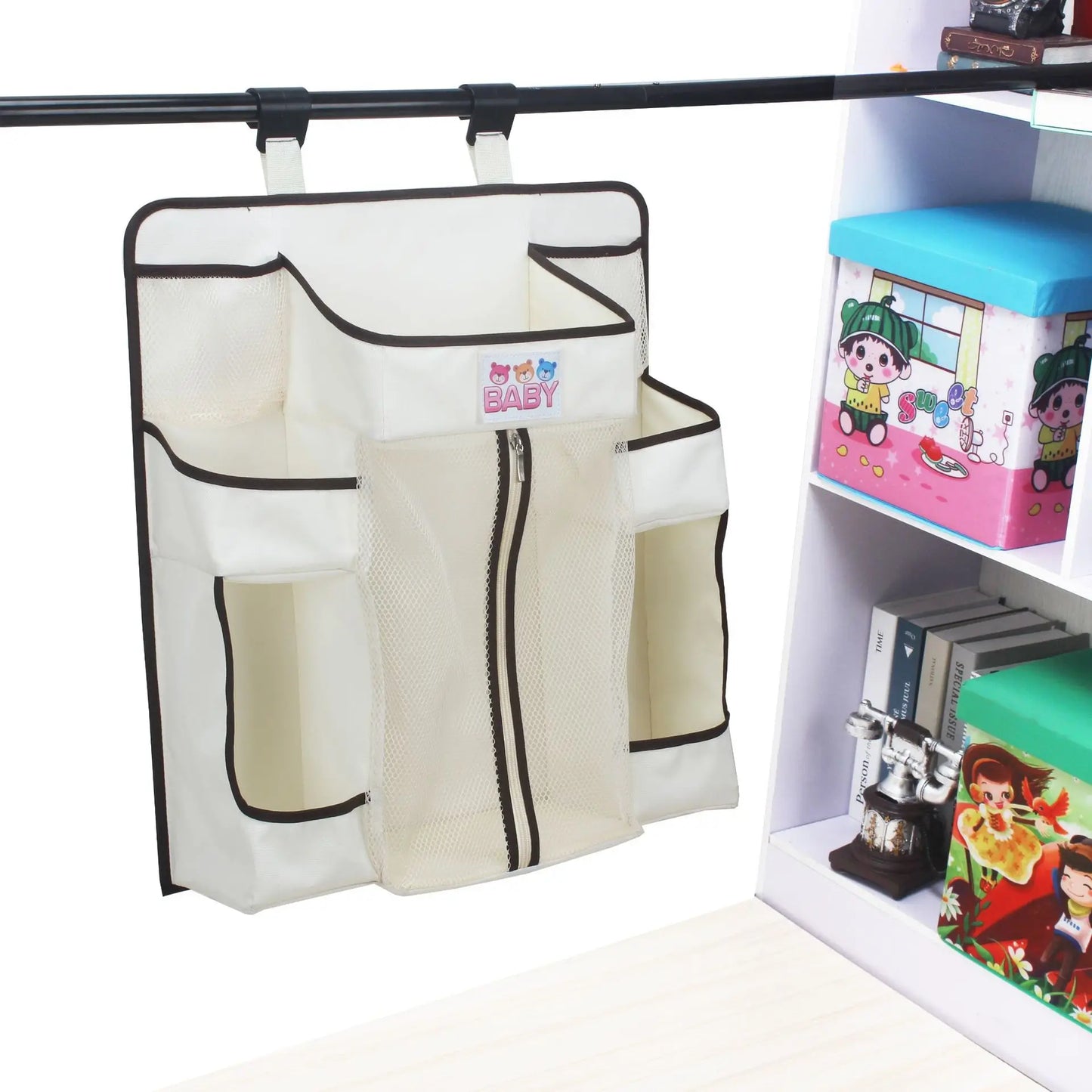 Organizer Crib Hanging Storage Bag Caddy Organizer for Baby Essentials Diaper Stackers Caddies Baby Storage
