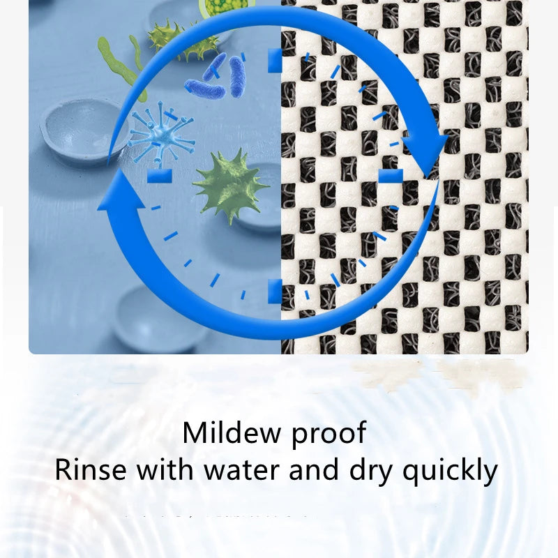 Bathroom Anti-slip Mat Mildew Proof Waterproof Shower Mat Soft Massage Home Bath Kitchen PVC Washable Quick Drying Floor Rug