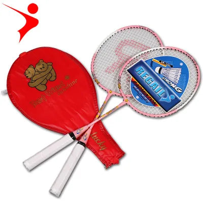 6500 2pcs ferroalloy new cartoon children's badminton racket special training wire material fiber yarn use flexibly