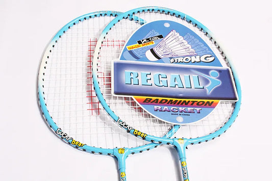 6500 2pcs ferroalloy new cartoon children's badminton racket special training wire material fiber yarn use flexibly