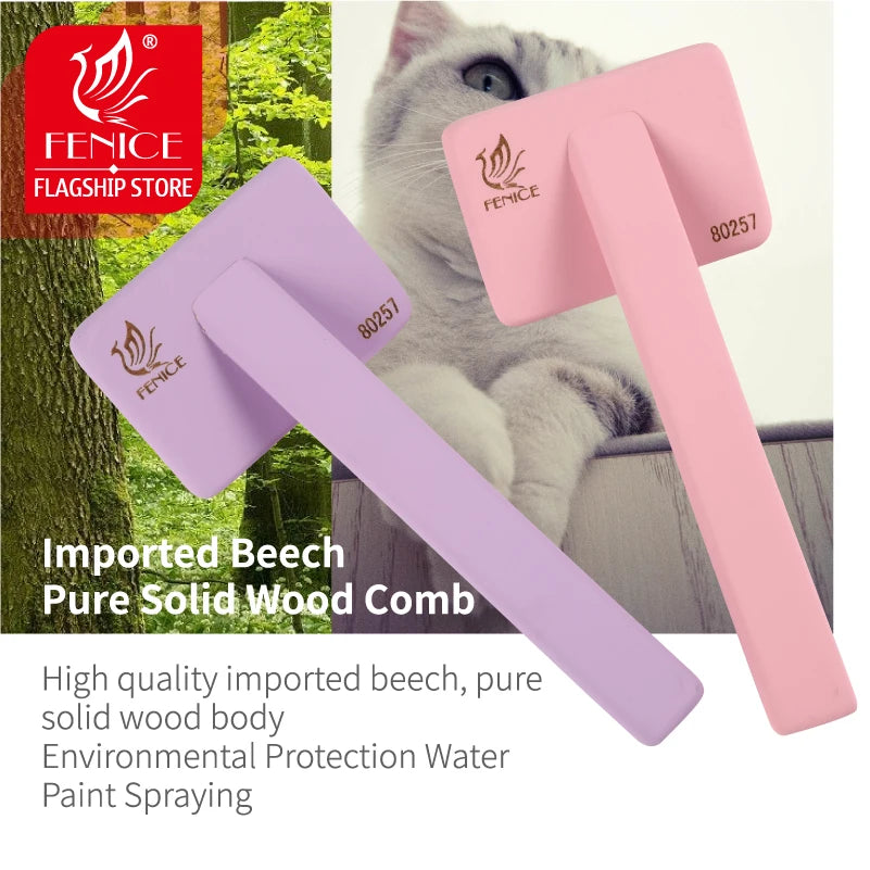 Fenice Puppy Cat Knot Comb Hair Brush Wood Pet Grooming Supplies for Small Persian Cat Brushes Products for Animals