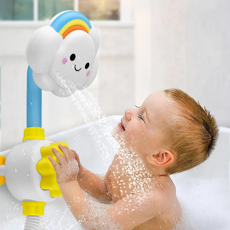 QWZ New Water Spray Bath Toys Baby Bathroom Bathtub Faucet Shower Toys Strong Suction Cup Childern Water Game For Kids Gifts