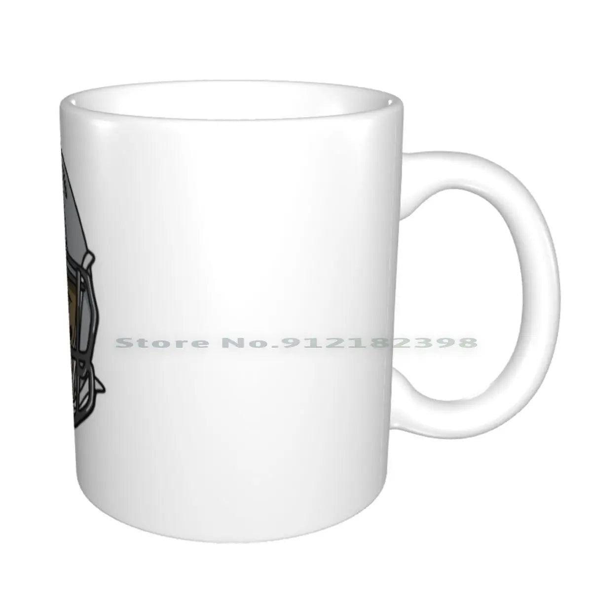 Football Player With Helmet Ceramic Mugs Coffee Cups Milk Tea Mug American Football Cartoon Helmet Cool Fun Sport Sports Icon