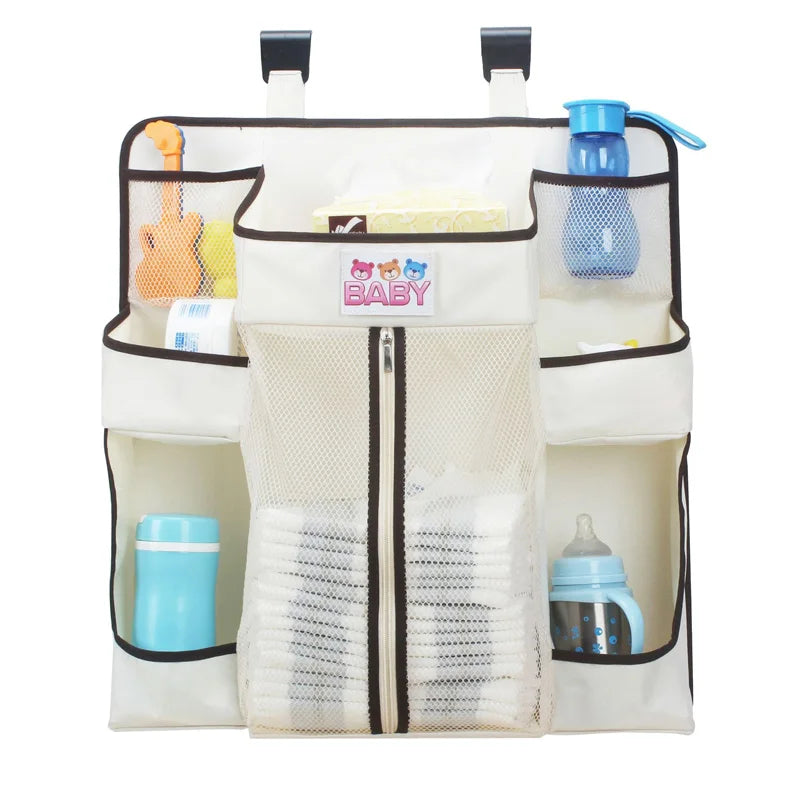 Organizer Crib Hanging Storage Bag Caddy Organizer for Baby Essentials Diaper Stackers Caddies Baby Storage