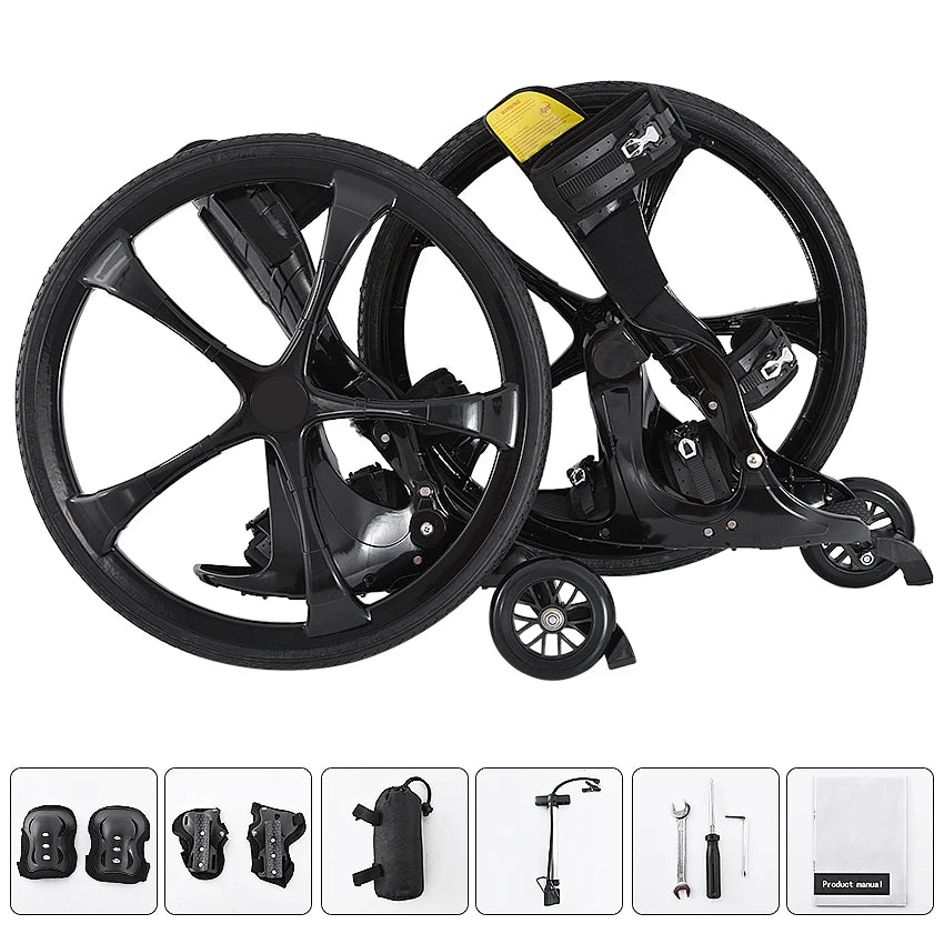 Outdoor Street Freeline Skateboard Slip Rubber Roller Skates 20 Inch 2 Big Wheels Inline Skating Shoes Adult Size 37-45 TF-01