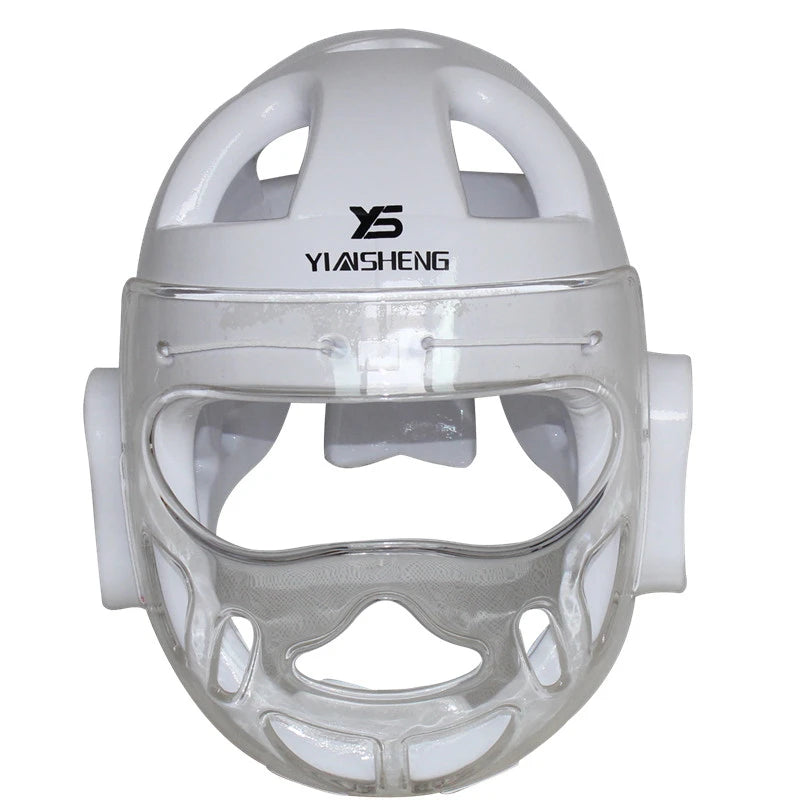 Professional White Teakwondo Helmet Headgear Protector Karate Equipment Boxing MMA Muay Thai Free Combat Training Head Guard