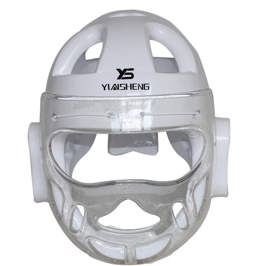 Professional White Teakwondo Helmet Headgear Protector Karate Equipment Boxing MMA Muay Thai Free Combat Training Head Guard