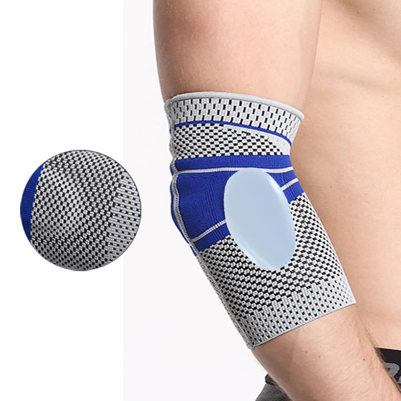 Zooboo Silicone Elbow Pads Tennis Sports Baskeball Volleyball Elbow Support Pressure Arm Sleeve Crossfit Weightlifting Brace