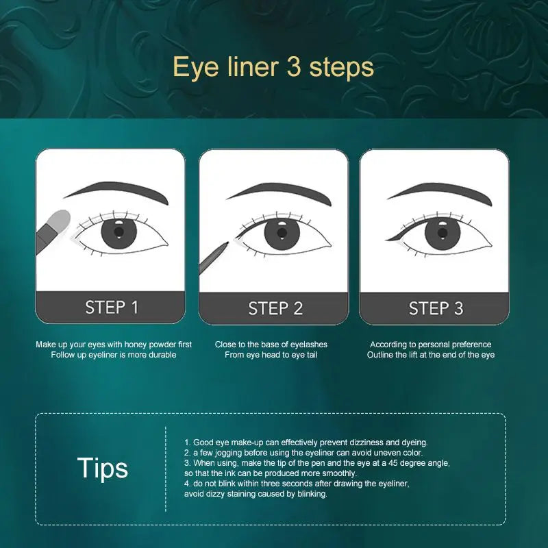 LAIKOU Black Liquid Eyeliner Eye Make Up Waterproof Long Lasting Quick-dry Eye Liner Easy to Wear Eyes Makeup Cosmetics Tools
