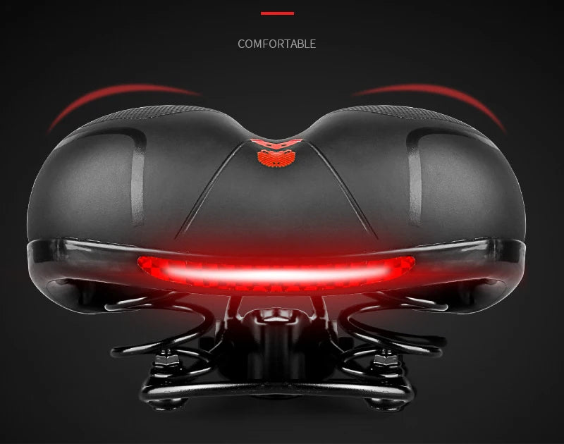 Reflective Shock Absorbing Hollow Bike Saddle MTB Bicycle Seat Breathable Rainproof Cycling Road Mountain Cyxling Accessory