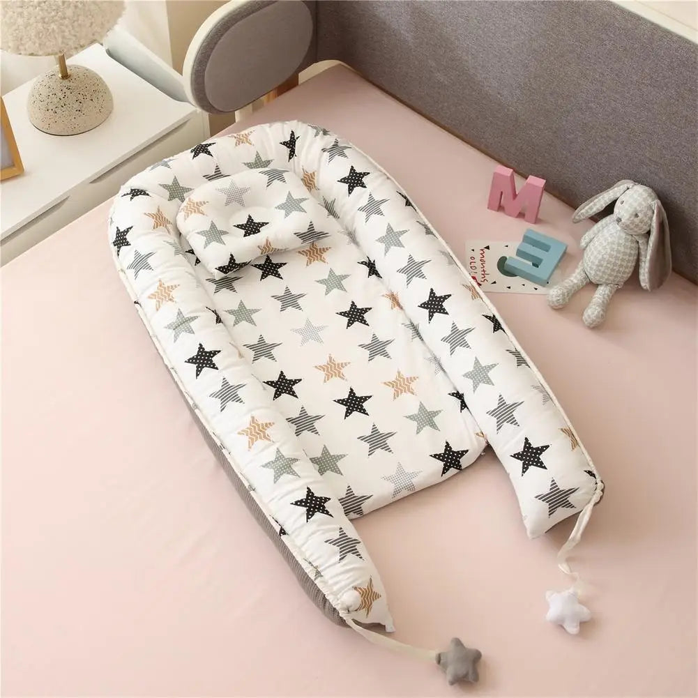 Baby Lounger 85*50cm Baby Nest Newborn Lounger With Ultra-Soft Fabric Portable Adjustable Newborn Lounger Crib Essential For N