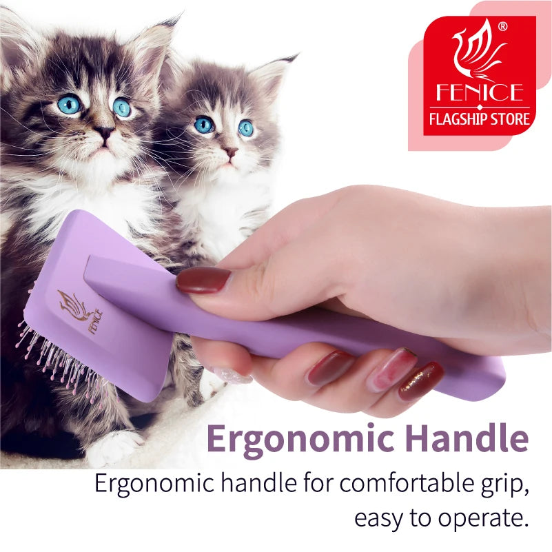 Fenice Puppy Cat Knot Comb Hair Brush Wood Pet Grooming Supplies for Small Persian Cat Brushes Products for Animals