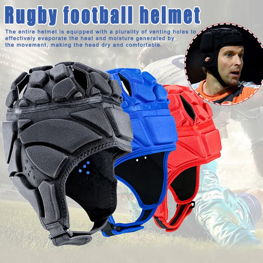 Prefessional Football Soccer Helmet Rugby Scrum Cap Headguard Goalie Hat Head Protector Shockproof Headgear Soccer Goalkeeper