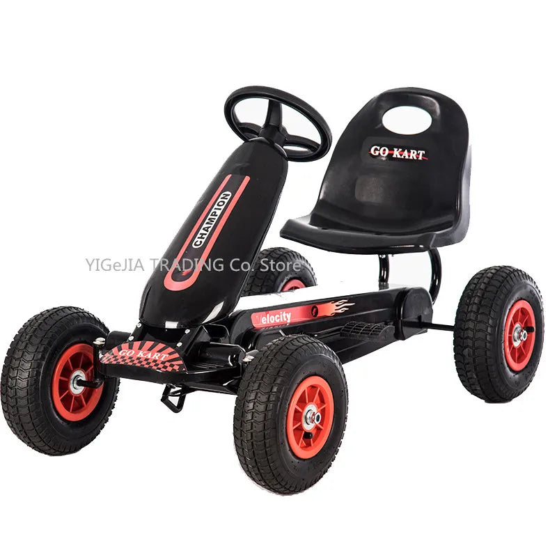 Children Pedal Go Kart With Inflatable Rubber Wheels, 4-wheeled Kids Pedal Go Kart Exercise Bike