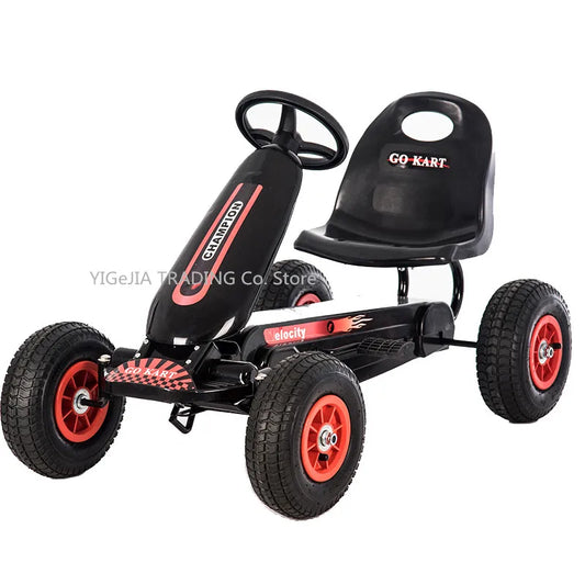 Children Pedal Go Kart With Inflatable Rubber Wheels, 4-wheeled Kids Pedal Go Kart Exercise Bike