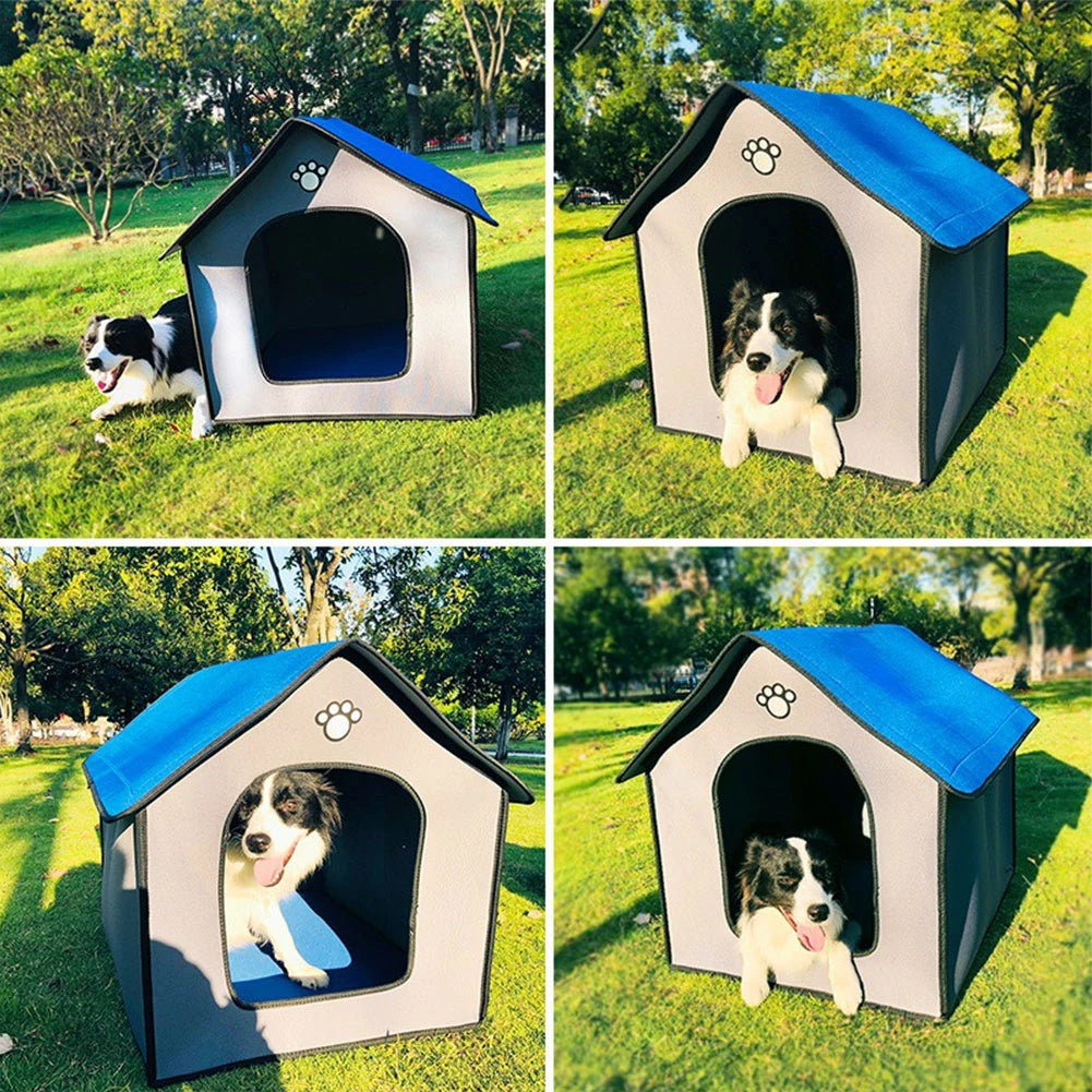 Warm Dog House Rainproof Waterproof Kennel And Cattery With Removable Inner Pad For Pets Indoor And Outdoor Sleeping