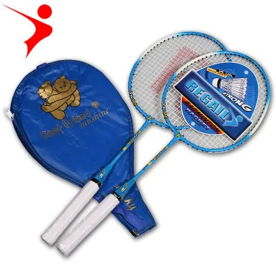 6500 2pcs ferroalloy new cartoon children's badminton racket special training wire material fiber yarn use flexibly