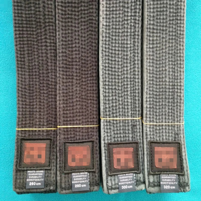Washed Out Taekwondo Black Belt WTF ITF 2M-3.2M Karate Judo Uniform Pure Cotton Waist Band TKD Coach Belt Men Women High Level