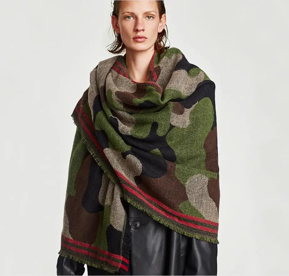 New Fashion Cashmere Women Leopard Scarf Winter Warm Shawls And Wraps Bandana Pashmina Long Tassel Female Foulard Thick Blanket