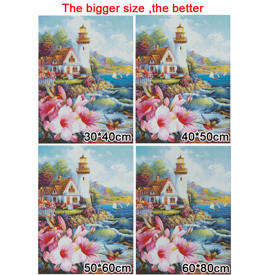 Large Size Buddha Lotus Flower Diamond Art Painting New Arrival Diamond Full Sqaure/Round Waterfall Religious Home Decor FF1463