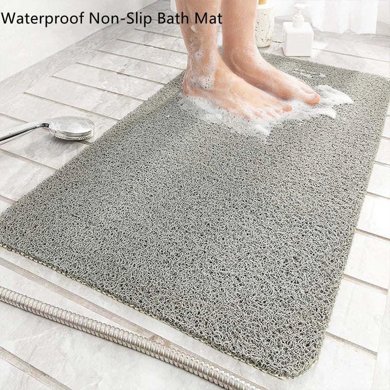 Bathroom Anti-slip Mat Mildew Proof Waterproof Shower Mat Soft Massage Home Bath Kitchen PVC Washable Quick Drying Floor Rug