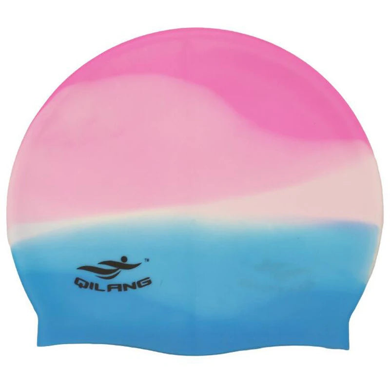 Waterproof Silicone Swim Caps Women Men High Elastic Flexible Protect Ears Hair Swimming Pool Hat for Adults Children Girls Boys