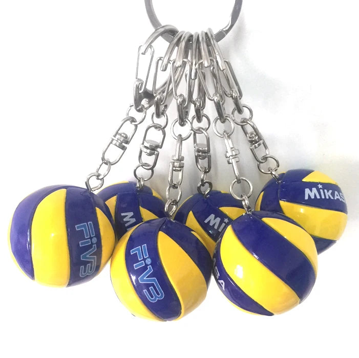 10 PCS/lot Volleyball Keychain Ornaments Business Volleyball Gifts Volleyball Football Beach Ball Key Chain Chains Rings Sport