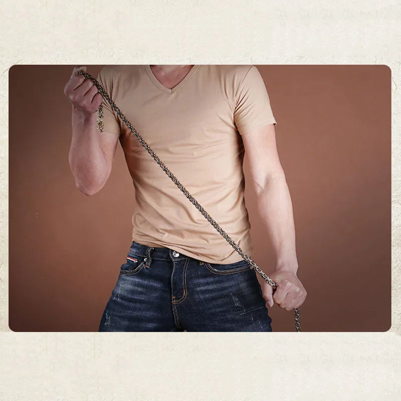 Outdoor Kungfu Equipment Tactical Steel Whip Self-defense Weapon Keel Defence Bracelet EDC Whip Necklace Waist Chain Supplies