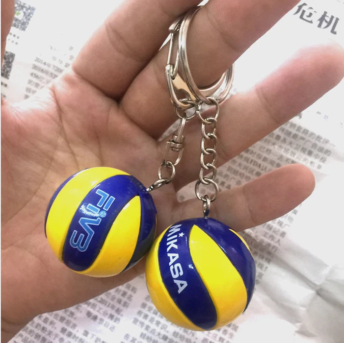 10 PCS/lot Volleyball Keychain Ornaments Business Volleyball Gifts Volleyball Football Beach Ball Key Chain Chains Rings Sport