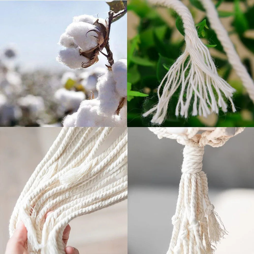 Macrame Cord 1/2/3/4/5/6/8/10mm Natural Cotton Twisted Macrame Rope String DIY Craft Knitting Making Plant Hangers Wall Hangings