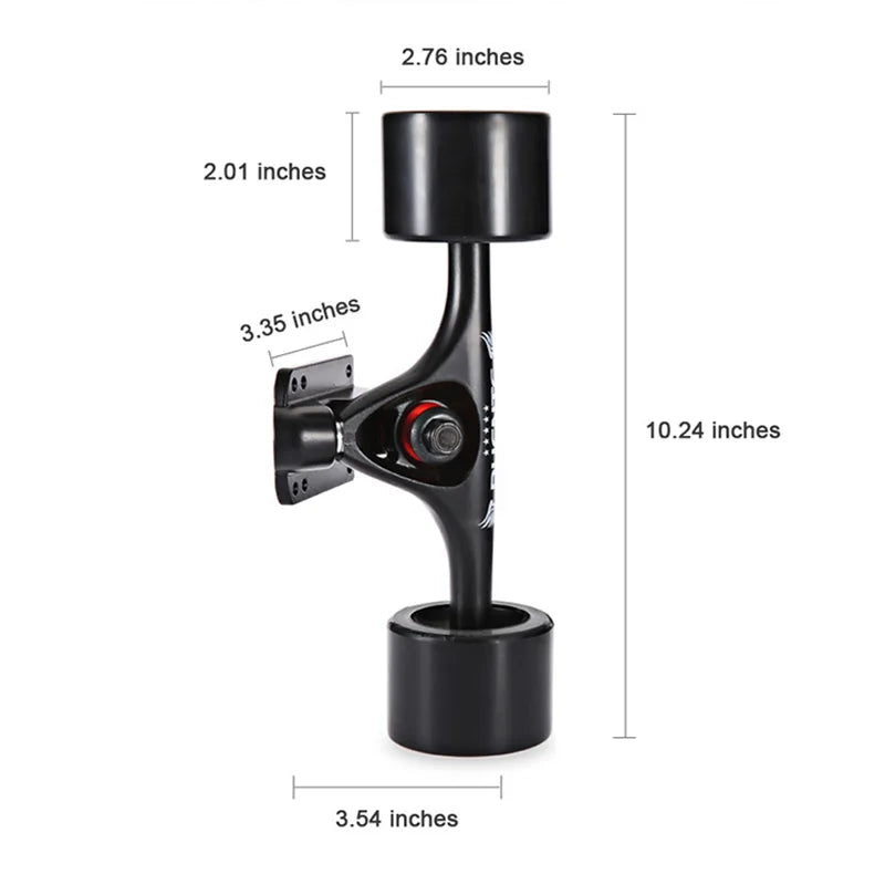New Pro Longboard Truck Aluminum Alloy 2 Pieces Skate Truck With 70mm Big Wheels Skateboard Trucks Parts