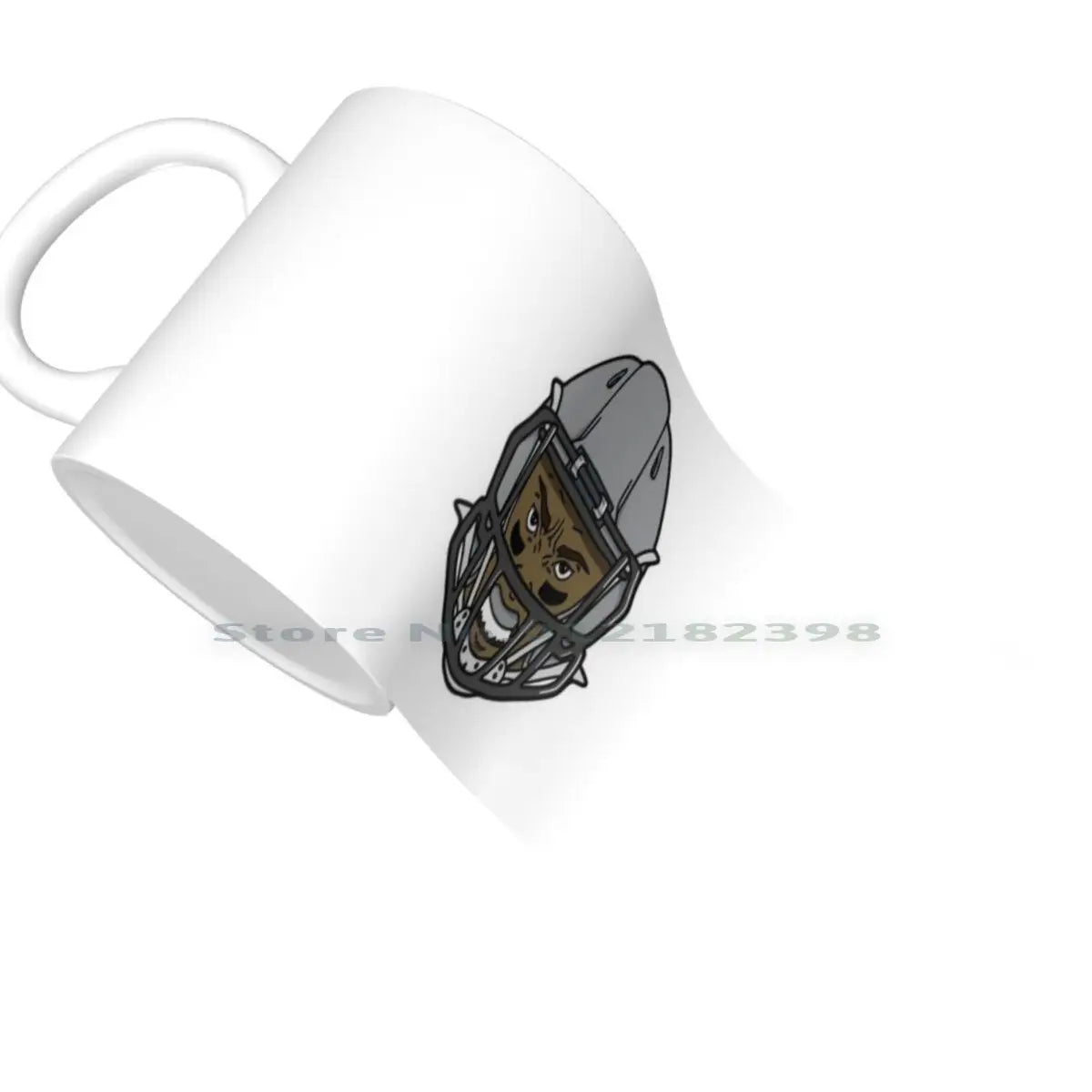 Football Player With Helmet Ceramic Mugs Coffee Cups Milk Tea Mug American Football Cartoon Helmet Cool Fun Sport Sports Icon