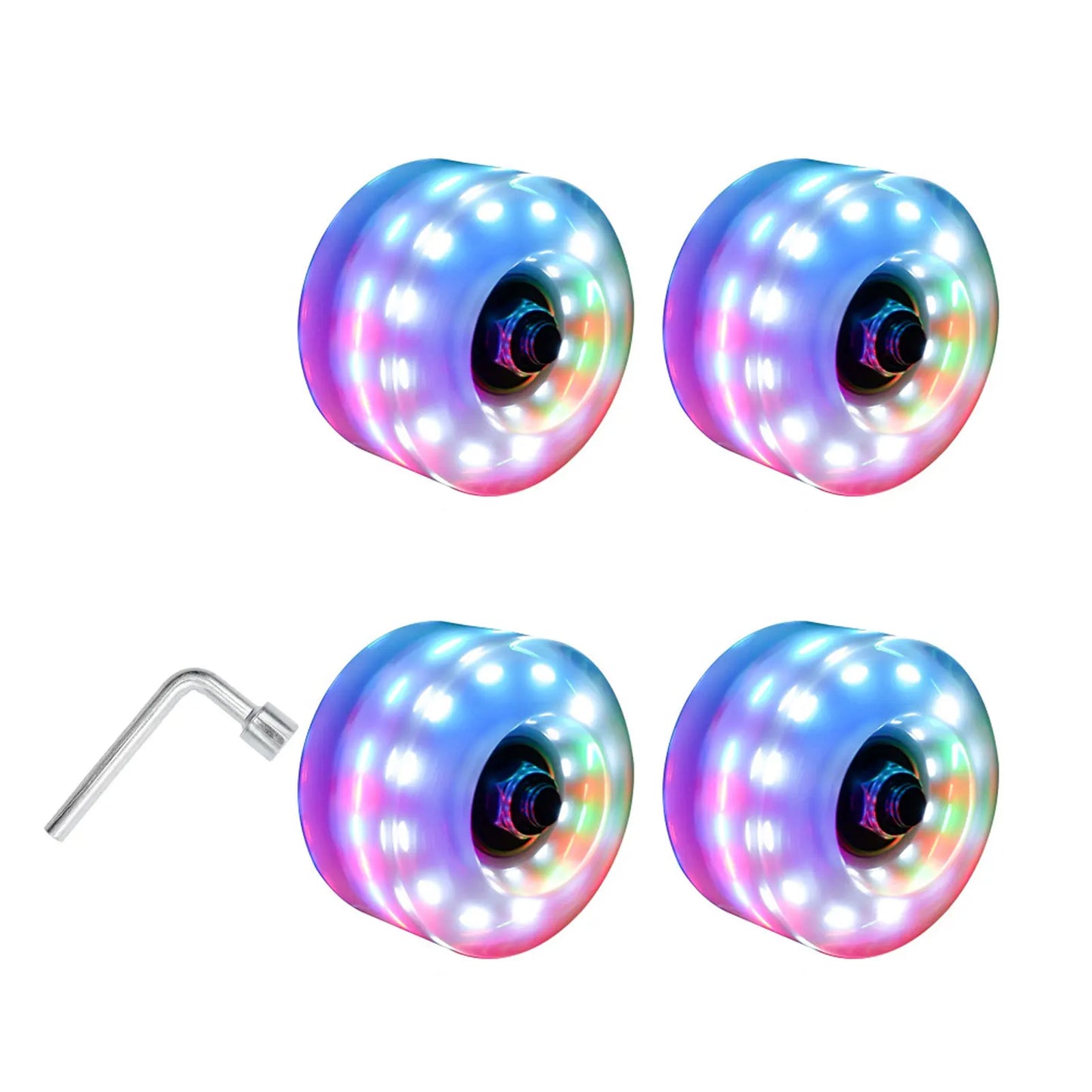 4pcs Roller Skate Flashing Wheel Light Up Wheels High-speed 608RS Bearing Wheel For Roller Skates Skateboards Accessories